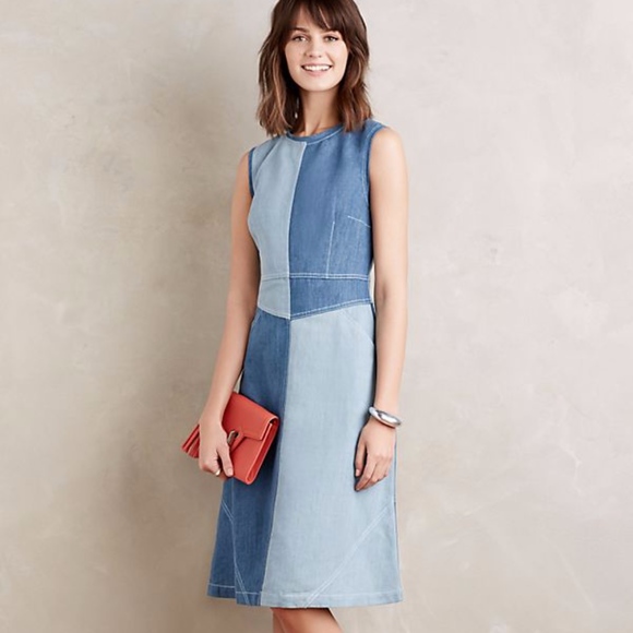 Anthropologie Dresses & Skirts - Anthropologie Pieced Denim Dress by Holding Horses